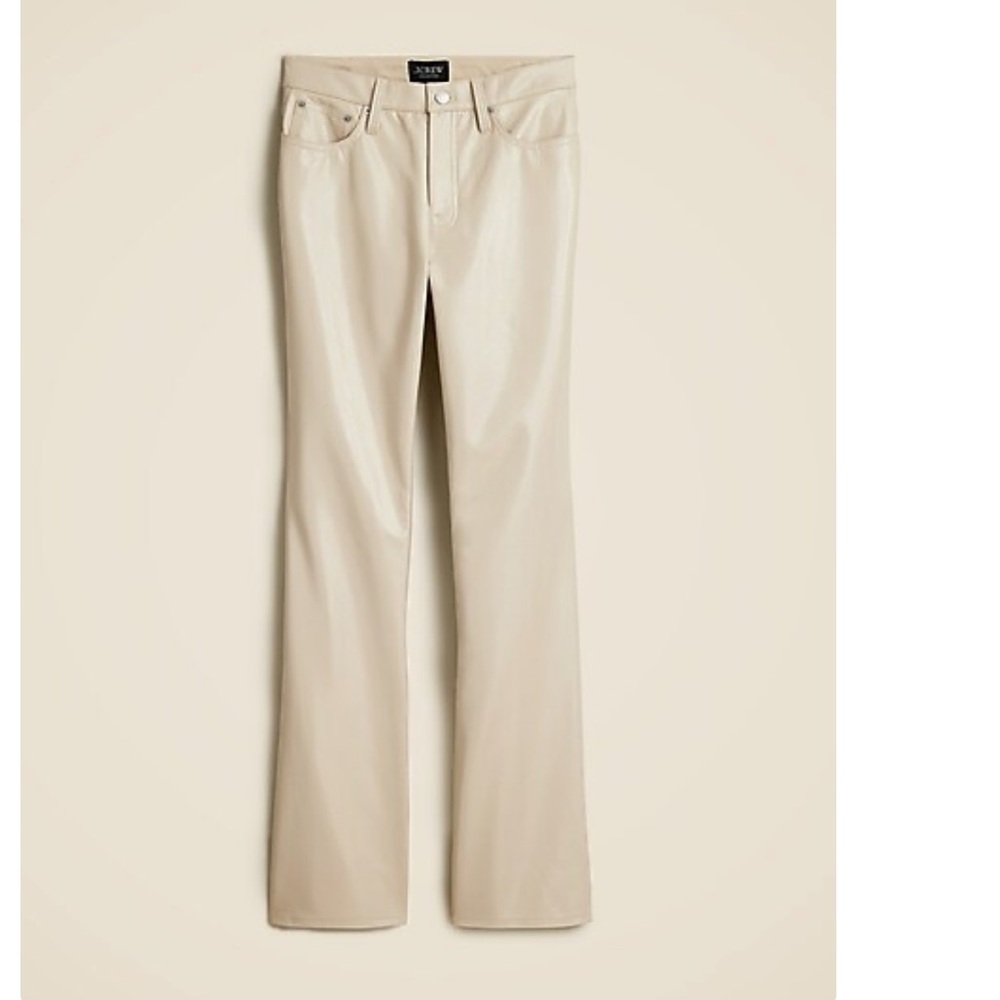 J. Crew Collection - NWT SZ 34 - Demi Boot Pant in Khaki Faux Patent Leather